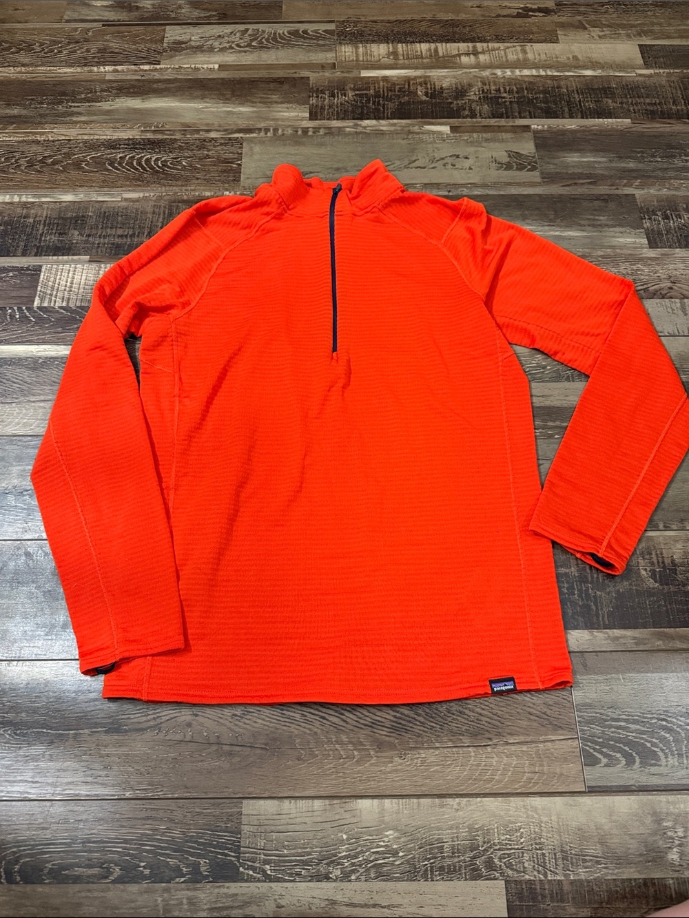 Patagonia Men's Bright Orange Half-Zip Waffle Pullover
